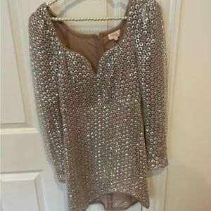 Camila Coelho Silver Sequin Dress